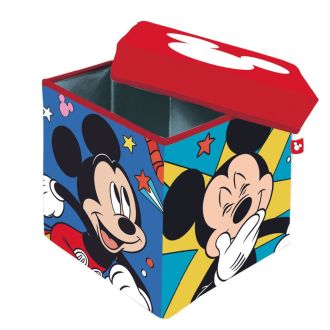 Mickey Mouse Pouf Seduta e Contenitore Portagiochi 30x30x30cm