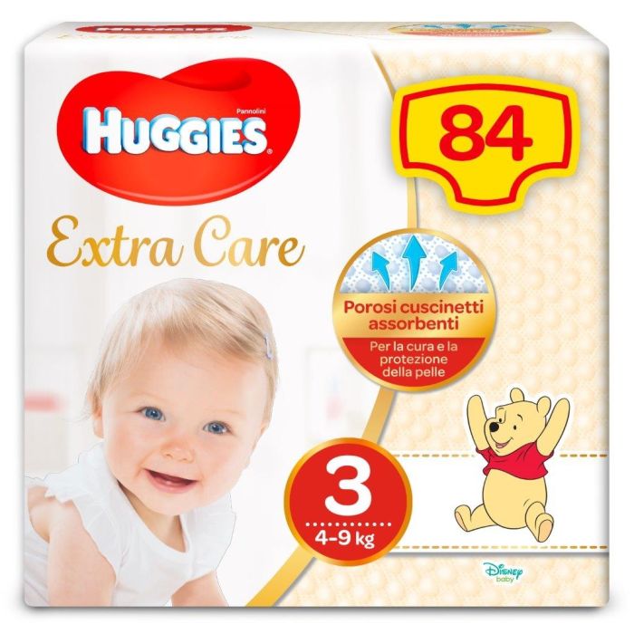 Huggies Extra Care Taglia 3 Pacco Scorta da 84 Pannolini