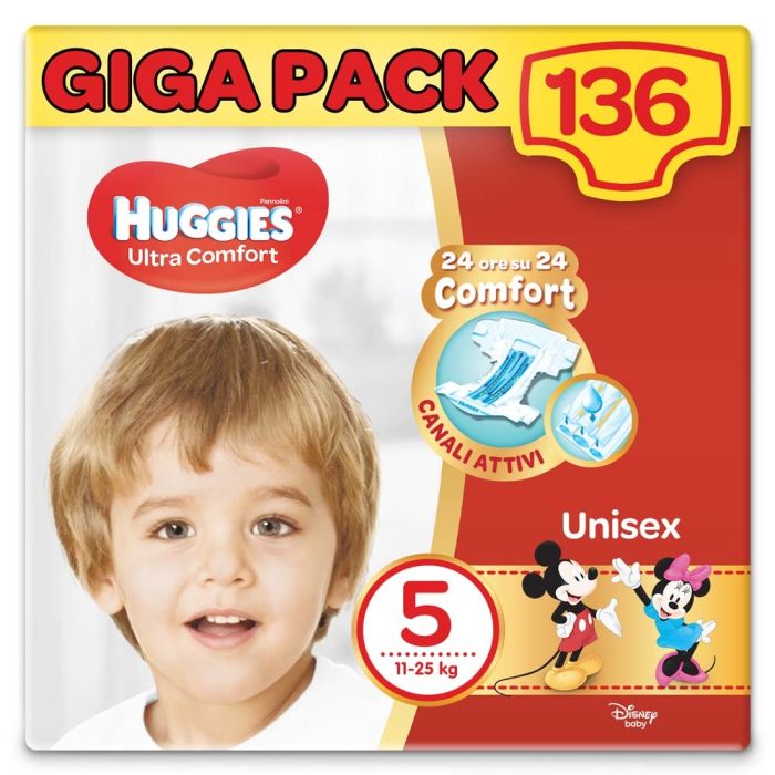 Huggies Ultra Comfort Taglia 5 136 Pannolini Gigapack