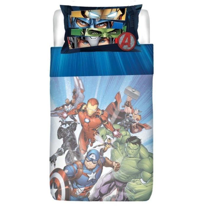 Completo lenzuola 1 piazza Avengers Blu