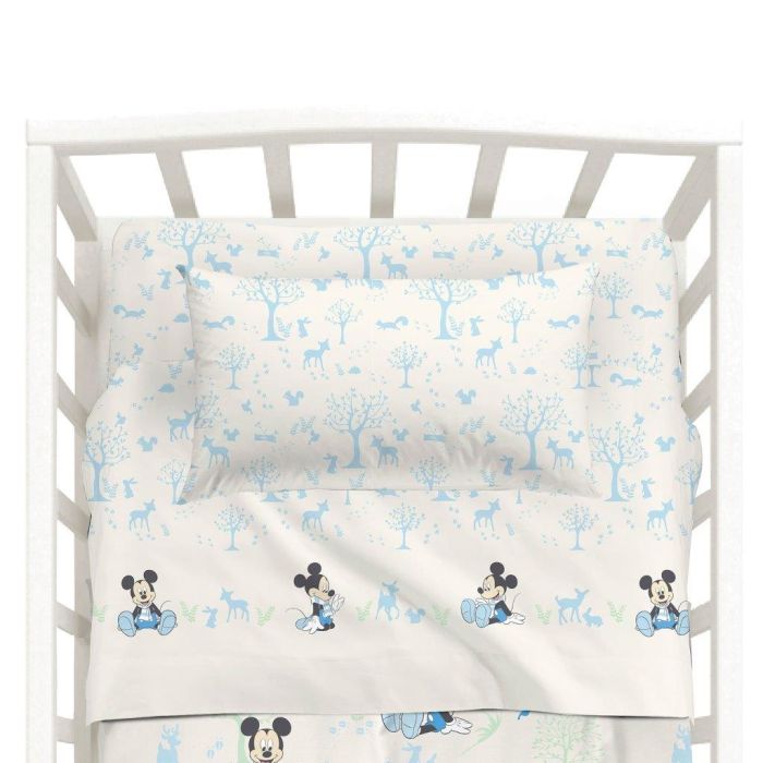 Completo Lenzuola Lettino Naturale Mickey Mouse Disney Baby by Caleffi