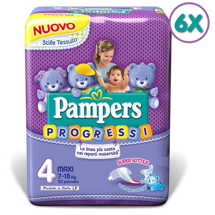 Pampers Progressi - Maxi 23 Pannolini - Pacco Scorta da 6 Confezioni